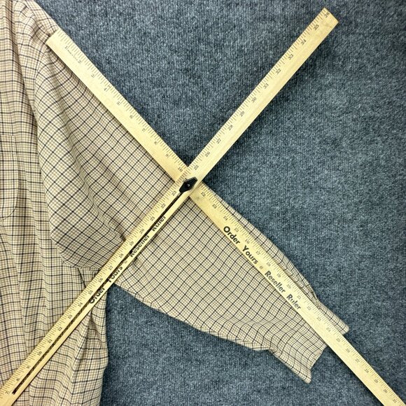 **SOLD**Brooks Brothers Shirt Mens Extra Large Tan Button Down Plaid Cashmere - Picture 12 of 14